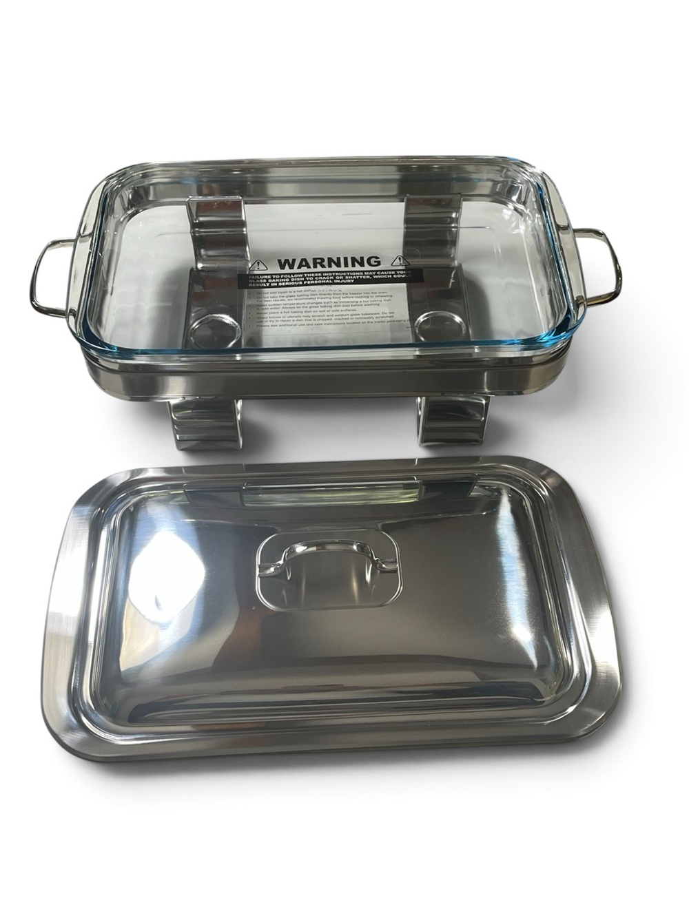 Tramontina Gourmet Stainless Steel Buffet Server with Glass Baking Dish - Silver